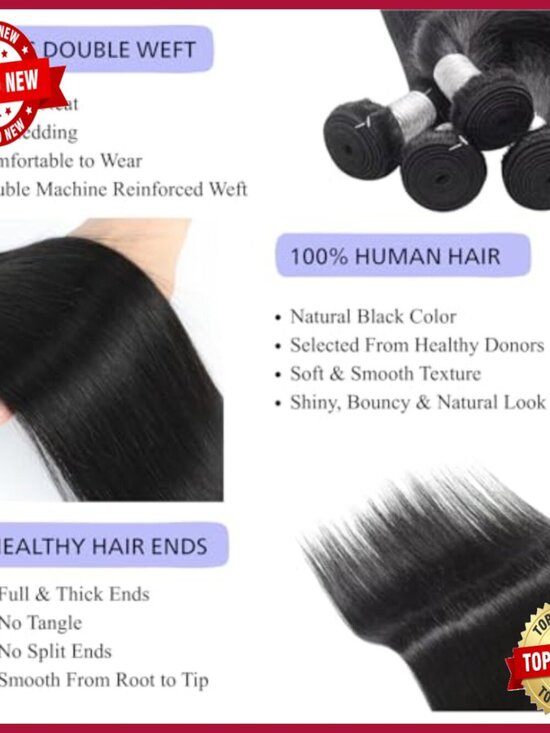 12A Human Hair Extensions 4 Bundles Brazilian Virgin Hair Straight